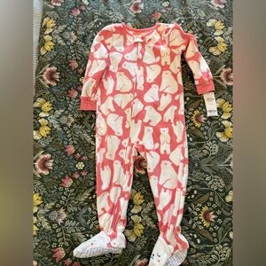 Carter's Pink and White Onesie polar bear